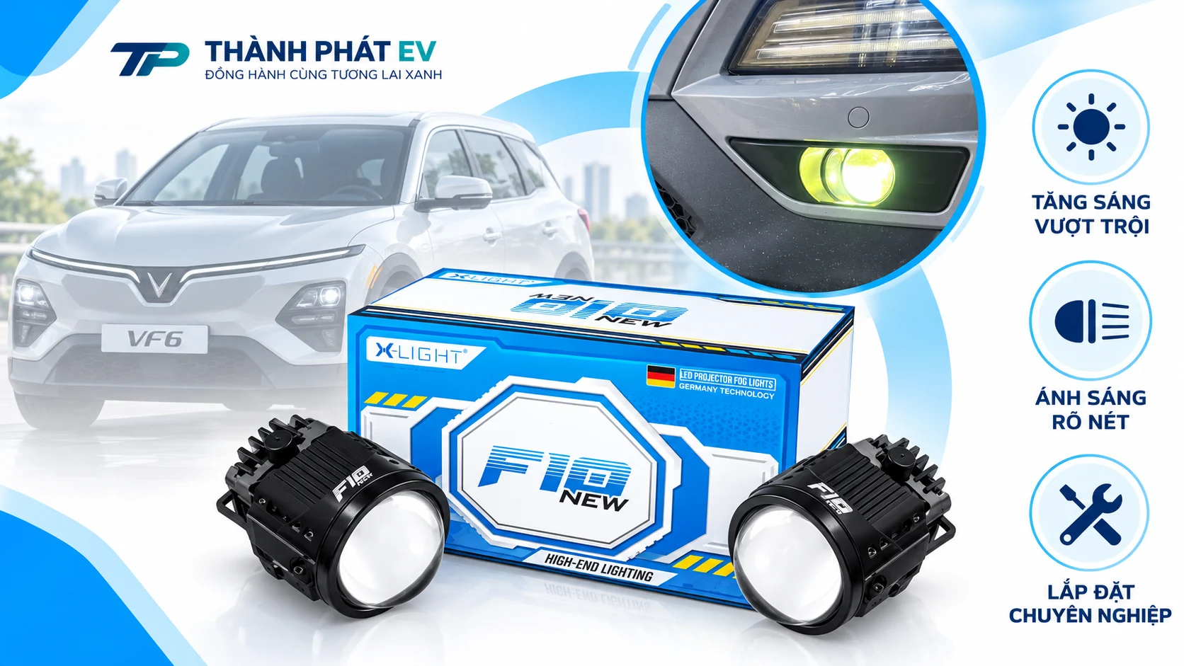 Độ Đèn Xlight F10 New Cho VF6