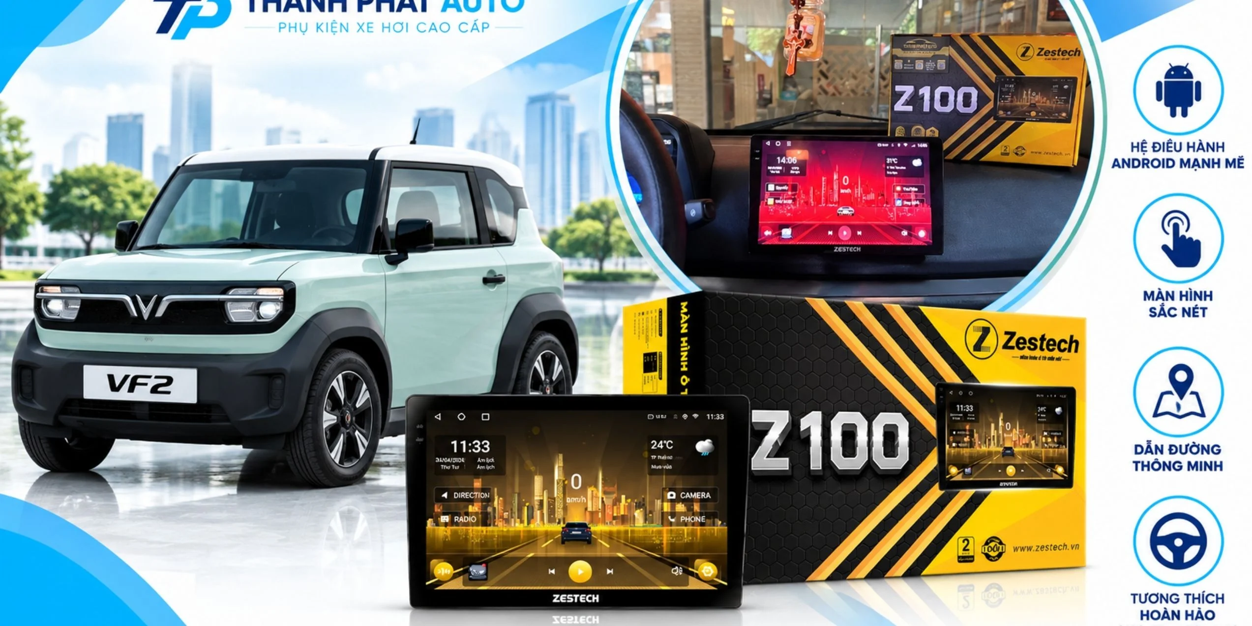 Màn Hình Android Zestech Z100 Cho VF2