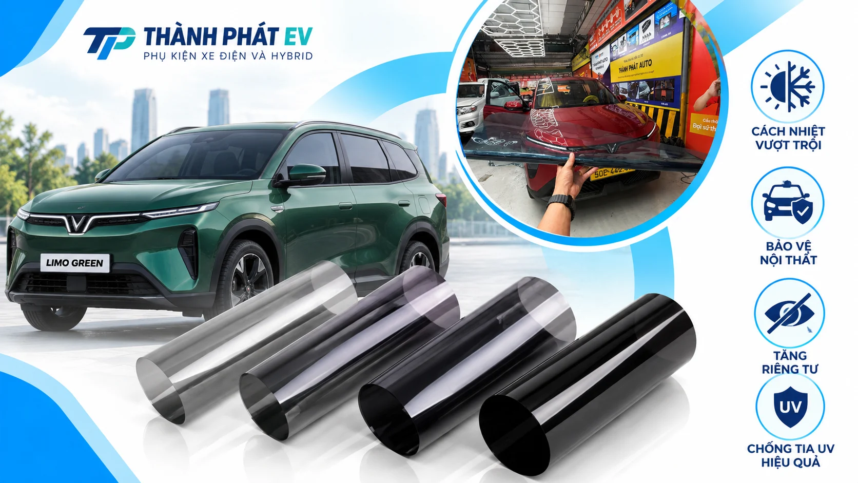 Phim Cách Nhiệt Gói Kết Hợp Cho Limo Green
